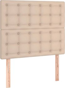 vidaXL Κρεβάτι Boxspring με Στρώμα Καπουτσίνο 80x200 εκ. Συνθ. Δέρμα