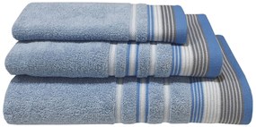 Πετσέτα Βαμβακερή Προσώπου 50x90εκ. Satin Stripe Light Blue Komvos 7005912-11