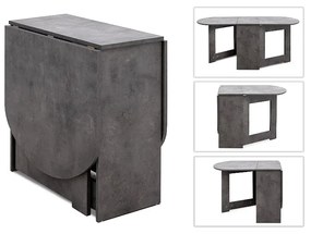 Τραπέζι μελαμίνης Winslet Megapap επεκτεινόμενο χρώμα ανθρακί 37(80+80)x80x76εκ.