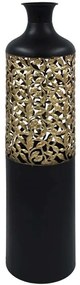 Βάζο 374-225-604 16x63cm Black-Gold Μέταλλο
