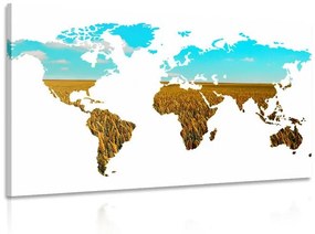 Εικόνα του παγκόσμιου χάρτη σε λευκό φόντο - 60x40