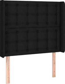 vidaXL Κρεβάτι Boxspring με Στρώμα &amp; LED Μαύρο 100x200 εκ. Υφασμάτινο
