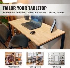 VEVOR Table Top Solid Wood Desk Top 47.2" x 29.5" x 1.5" Rectangular Maple Wood