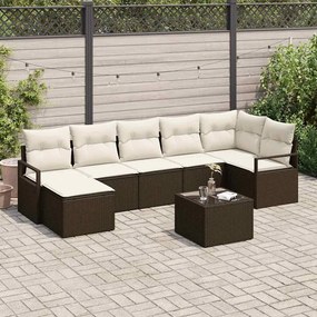 vidaXL Σετ Καναπέ Κήπου 8 pcs Καφέ Πολυ ράταν