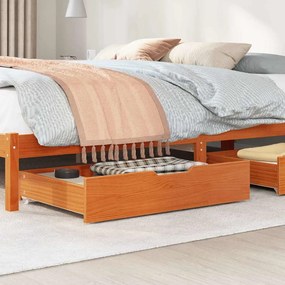 vidaXL Συρτάρια Κρεβατιού 2 τεμ 85x55x17 εκ. Καφέ Κεριού Μασίφ Πεύκο