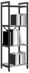 vidaXL Βιβλιοθήκη Γκρι sonoma 40 x 30 x 118 εκ Ξύλο και Χάλυβας