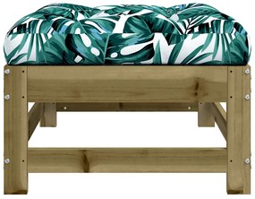 vidaXL Υποπόδια Κήπου με Μαξιλάρια 2 τεμ. από Εμποτισμένο Ξύλο Πεύκου