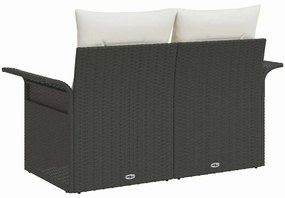 vidaXL Καναπές Κήπου Μαύρο 141 x 62 x 69 εκ. συνθετικό ρατάν
