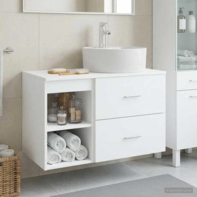 vidaXL Σετ Επίπλων Μπάνιου 2 pcs Λευκό Επεξεργασμένο Ξύλο