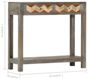 Τραπέζι Κονσόλα 86 x 30 x 76 εκ. από Μασίφ Ξύλο Μάνγκο - Γκρι
