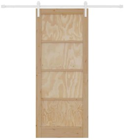vidaXL Συρόμενη Πόρτα Φυσικό και λευκό 86 x 211 cm