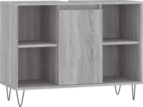 vidaXL Ντουλάπι Μπάνιου Γκρι Sonoma 80 x 33 x 60 εκ. από Επεξεργ. Ξύλο