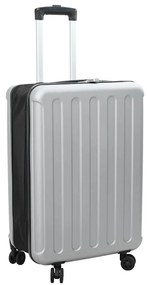 vidaXL Βαλίτσα με κλειδαριά Ασημί 43 x 27 x 66 εκ. ΑΒΣ Πλαστικό