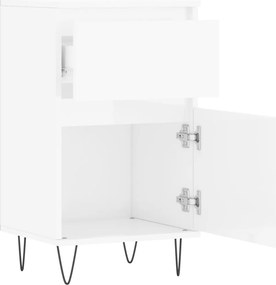 vidaXL Ντουλάπια 2 τεμ. Γυαλιστ. Λευκό 40x35x70 εκ. από Επεξεργ. Ξύλο