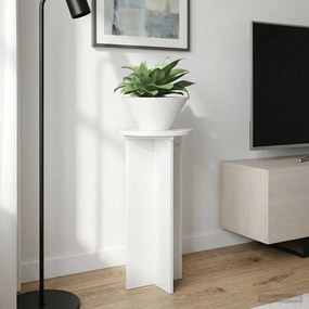 vidaXL Βάση φυτών 2 τεμ. Γυαλιστερό Λευκό 29,5 x 29,5 x 60 εκ.
