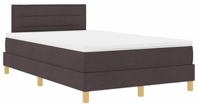 vidaXL Κρεβάτι box spring με στρώμα Σκούρο Καφέ 120 x 200 cm ύφασμα