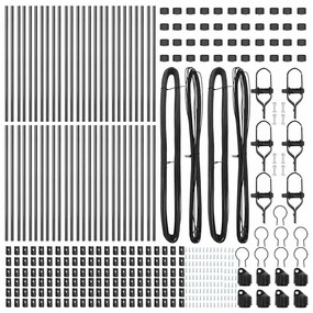 vidaXL Στύλος Περιφράξεων 52 pcs Γκρι 3.2 x 3.2 x 100 εκ Ατσάλι