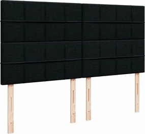 vidaXL Κρεβάτι Boxspring με Στρώμα Μαύρο 180x200 εκ. Υφασμάτινο