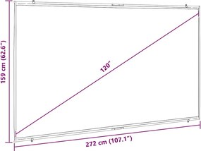 vidaXL Οθόνη Προβολής Κρεμαστή για Τοίχο 120 Ιντσών 16:9