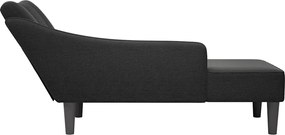 vidaXL Σαλόνι πολυθρόνας με δεξί μπράτσο Μαύρο ύφασμα