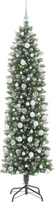 vidaXL Τεχνητό Λεπτό Χριστουγεννιάτικο Δέντρο Πράσινο και Λευκό 210 cm