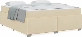 vidaXL Σκελετός Κρεβατιού με στρώμα Κρεμ 180 x 200 cm ύφασμα
