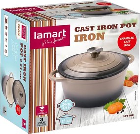 Κατσαρόλα Εμαγιέ 24x11.8cm 4.8lt Lamart IRON LT1302