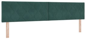 vidaXL Κρεβάτι Box Spring με Ματress & LED Σκούρο Πράσινο 200x200 εκ Βελούδο