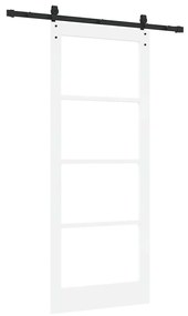 vidaXL Συρόμενη Πόρτα Χειροκίνητος Λευκό 86 x 211 cm Ξύλο και μέταλλο