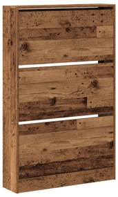 vidaXL Ντουλάπα Παπουτσιών Παλιού Ξύλου 80x21x125,5 εκ. Κατασκευασμένο Ξύλο