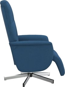 vidaXL Πολυθρόνα Ανακλινόμενη με Υποπόδιο Μπλε Υφασμάτινη