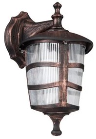ZARDIN 203-0226 Vintage Επιτοίχιο Φωτιστικό Φαναράκι Μονόφωτο 1 x E27 IP44 Χάλκινο Πλαστικό Σώμα-Μ22 x Π17 x Υ27cm Globostar 203-0226 Χάλκινο