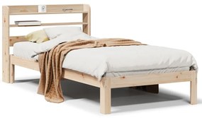 vidaXL Πλαίσιο Κρεβατιού με Κεφαλάρι 90 x 190εκ. από Μασίφ Ξύλο Πεύκου