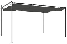vidaXL Πέργκολα με Πτυσσόμενη Οροφή Ανθρακί 395 x 292 x 230 εκ.