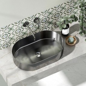 Karag Jupiter Νιπτήρας επικαθήμενος ανοξείδωτος Gun Metal 55x35x11cm