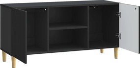 vidaXL Ντουλάπι TV 102 x 34,5 x 50 cm Μαύρο Επεξεργασμένο Ξύλο