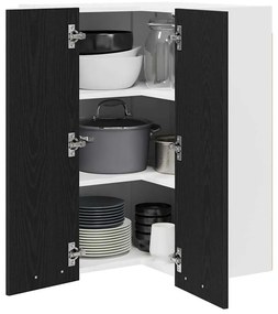 vidaXL Κρεμαστό ντουλάπι Μαύρος Δρυς και Λευκό 57 x 57 x 80 εκ.