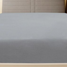 vidaXL Σεντόνι με Λάστιχο Γκρι 140x200 εκ. Βαμβακερό Ζέρσεϊ