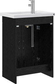 vidaXL Σετ Επίπλων Μπάνιου Μαύρη Δρυς 61 x 40 x 84,5 εκ