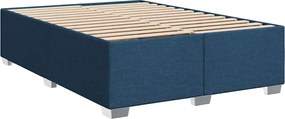 vidaXL Κρεβάτι Boxspring με Στρώμα Μπλε 140x190 εκ. Υφασμάτινο