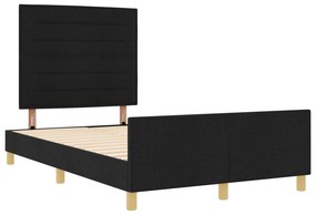 vidaXL Μαύρο Υφασμάτινο Κρεβάτι 140x200 εκ.