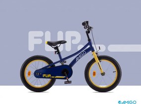 Flip 18 Inch 26.5 cm Boys Coaster Brake Dark Blue/Yellow