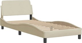 vidaXL Πλαίσιο κρεβατιού χωρίς στρώμα Κρέμα 80x200 cm Ύφασμα