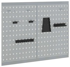 vidaXL Αποθηκευτική Παγκάκια 2 pcs Γκρι 100 x 1 x 80 εκ