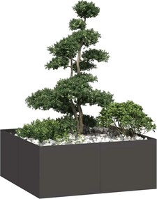 vidaXL Ζαρντινιέρα Μαύρη 100x100x40 εκ. από Χάλυβα