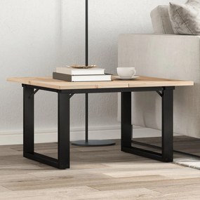 vidaXL Τραπεζάκι Σαλονιού Πλαίσιο Ο 60x60x40εκ Μασίφ Πεύκο/Ατσάλι