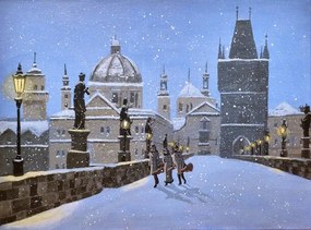 Εικονογράφηση Prague Musicians Cross the Karluv Most, Dave Rheaume Artist