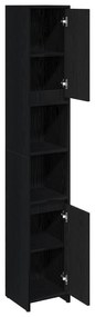 vidaXL Ντουλάπι Μπάνιου Μαύρη Δρυς 30x30x183,5 εκ Επεξεργασμένο ξύλο