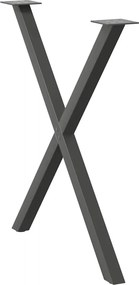 vidaXL Πόδια Τραπεζαρίας σε Σχήμα Χ 2 τεμ. Ανθρακί 70x(72-73) εκ. Ατσάλι