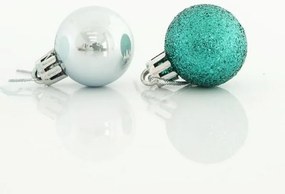 Eurolamp Μπάλα 3cm Πλαστική Γαλάζια Σετ 27τμχ (9 Περλέ-18 Glitter) 600-42642